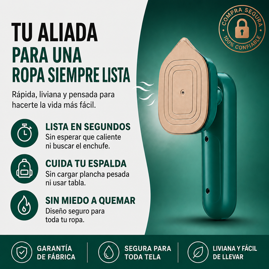 Plancha a vapor 3 en 1 VaporYa® 👕 Inalámbrica - Ultra liviana - No quema tu ropa