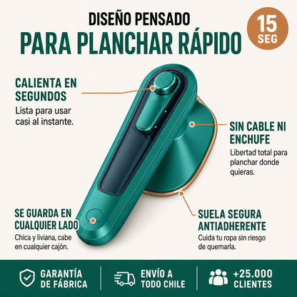 Plancha a vapor 3 en 1 VaporYa® 👕 Inalámbrica - Ultra liviana - No quema tu ropa